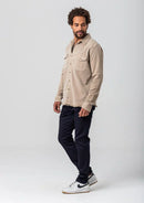 Camisa Sarja Rock e Soda Masculina - Kaqui / 45800
