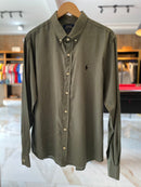 Camisa Ralph Lauren Masculina Linho Verde Musgo