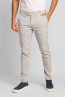 Calça Ralph Lauren Linho Straight Fit - Cinza